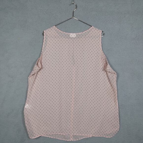 Liz Claiborne blouse size 2X sheer pale peach sleeveless pullover - Picture 3 of 7